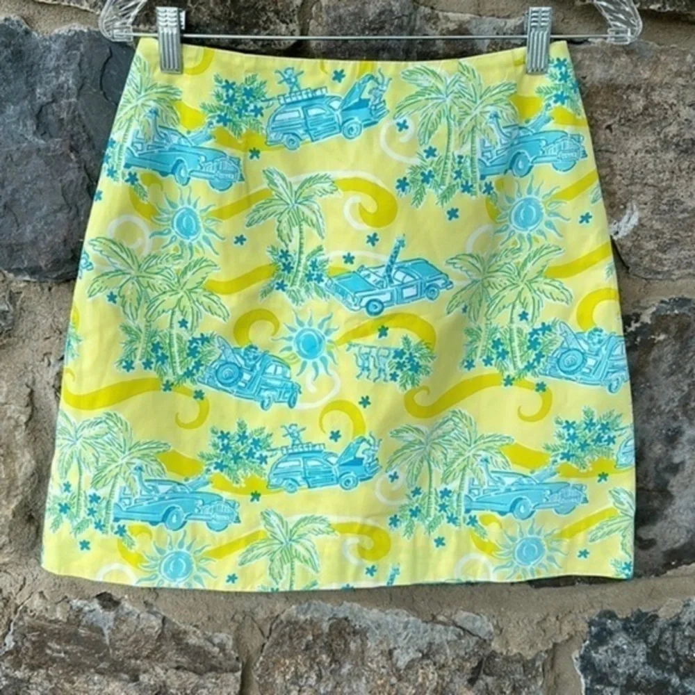 Lilly Pulitzer Vintage Skirt Green Cruising a California dress size 6